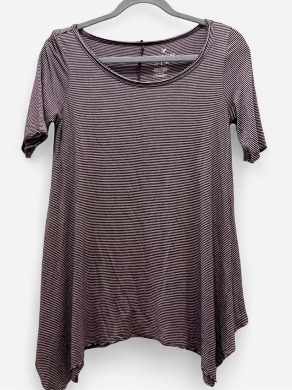 Y2K Inspired Oversized Soft Striped Tee Shirt American Eagle Women’s Small